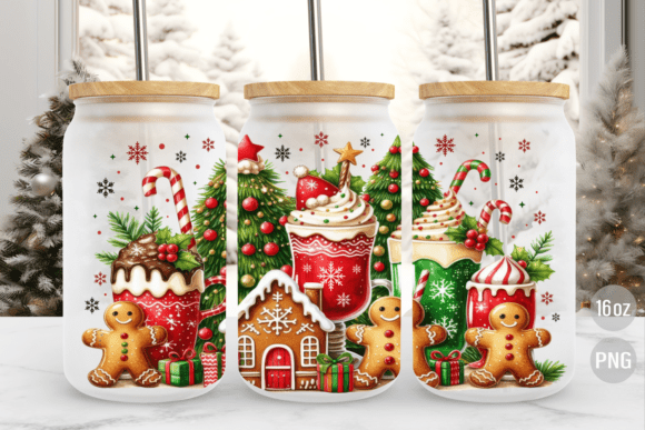 Download Christmas Gingerbread 16 Oz Glass Wrap - Premium Resources