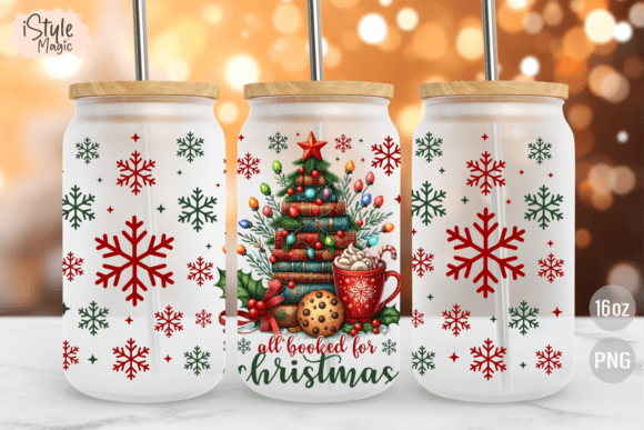 Download All Booked for Christmas Png 16 Oz Glass - Premium Resources